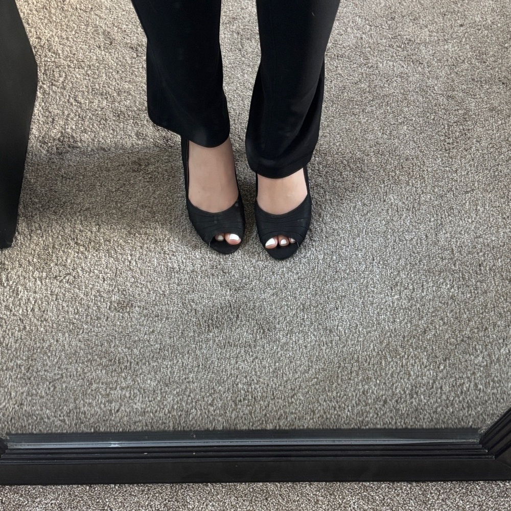 Elegant Black Peep-Toe Women's Shoes